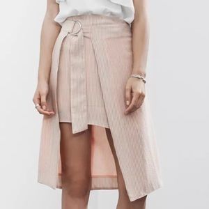 J.O.A. Los Angeles Skirt Size Large Pinstripe